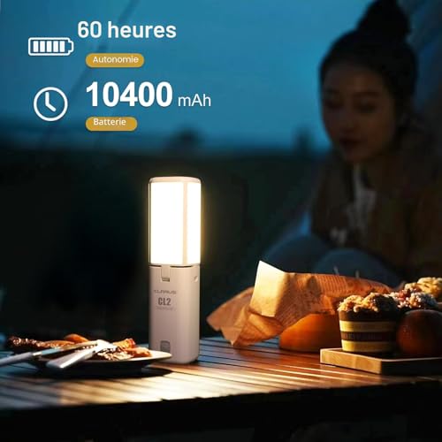 KLARUS CL2 Multifunctional Camping Lamp, 10000mAh Rechargeable Deformable Camping Lantern, 750 Lumens, 8 Lighting Modes, IPX5 Waterproof LED Lantern for Tents, Fishing, Emergency Hiking