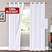 H.VERSAILTEX 100% Blackout Curtains for Bedroom 96 Inches Long Grommet Linen Face Full Light Blocking Curtain Drapes for Living Room Thermal Insulated Linen Look Curtains 2 Panels Set, Bright White