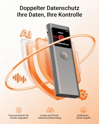 NUASI AI Digital Voice Recorder, Transcribe and Summary, Voice Activated Recording with Playback, 90+ Languages, 64GB Memory, One Touch Recording, For Lecture/Interviews/Classes