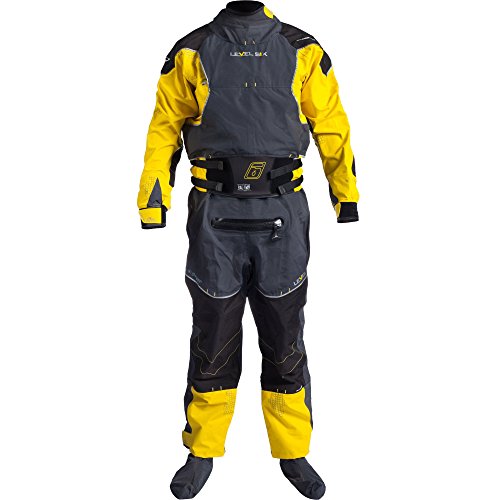 Level Six Emperor 3.0 Ply Drysuit, X-Small, Bright Yellow/Charcoal