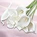 20pcs Calla Lily Bridal Wedding Bouquet head Latex Real Touch Flower Bouquets (Pure white)