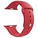 Yimzen Soft Silicone Sport iWatch Band Strap for Apple Watch Series 3 2 1 Sport & Edition 38mm S/M Red