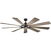 Kichler Gentry 85” Ceiling Fan with LED Light in Anvil Iron, Oversized Indoor Ceiling Fan with Lights, 300285AVI