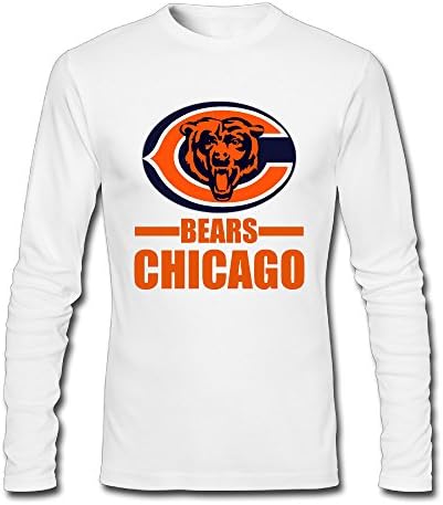 Chicago Bear Mans 100% Cotton Long Sleeve Tee White X-Large