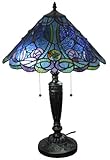 Amora Lighting AM1102TL16 BLUE Tiffany Style Table Lamp 24 In