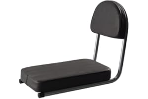 Rear Seat with Back Rest, Extended Foam Passenger Saddle for Mountain For Bike, Anti-Slip Rear Pad for Adult and Child, Black