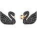 ICONIC SWAN black perforated earrings, made from Swarovski diamonds