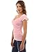PattyBoutik Women Cross Front V Neck Ruched Mesh Blouse (Light Pink Large)