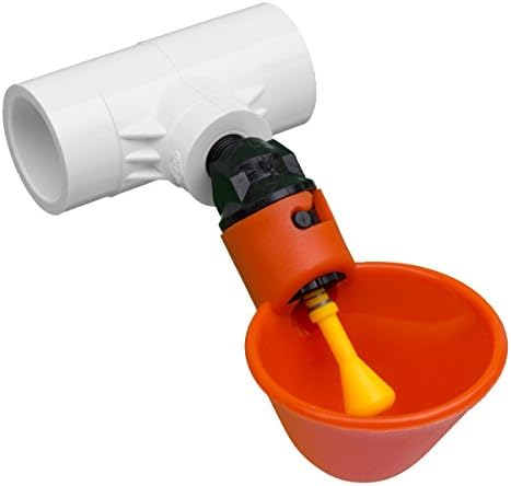 Drinker Cups with Tee Fittings for Backyard Flock Automatic Poultry Watering System (4 Cups / 4 Fittings)