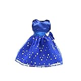 Tinksky Fashion Sequins Sleeveless Party Dress for 18 Inch American Girl Dolls (Blue)