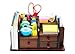 Executive Office Solutions Wooden Desk Organizer with 3 Drawers and Multiple Shelves/Racks for Office Supplies and Desk Accessories Cherry/Black (EOS-WO1)