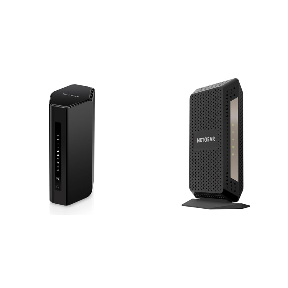 NETGEAR Nighthawk Dual-Band WiFi 7 Router (RS200) + NETGEAR Cable Modem DOCSIS 3.1 (CM1000) Gigabit Modem, Compatible with All Major ISP Providers
