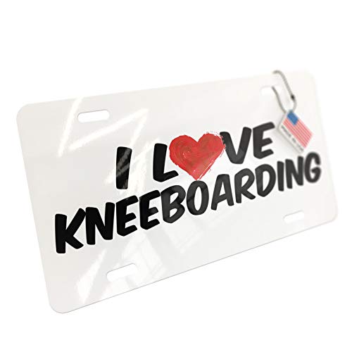 NEONBLOND I Love Kneeboarding Aluminum License Plate