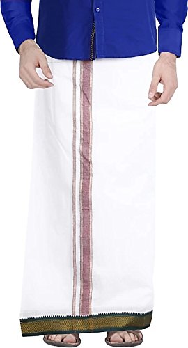 Men's Ens Dhoti Mundu/Veshti/Lungi (26) White