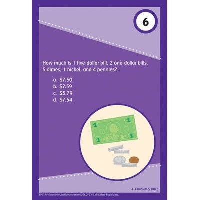 Brain Blasters Math Practice Cards, Geometry/Measurements, Grades 2-3