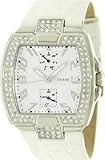 Guess Women's W11103L2 White Leather Quartz Watch with Beige Dial