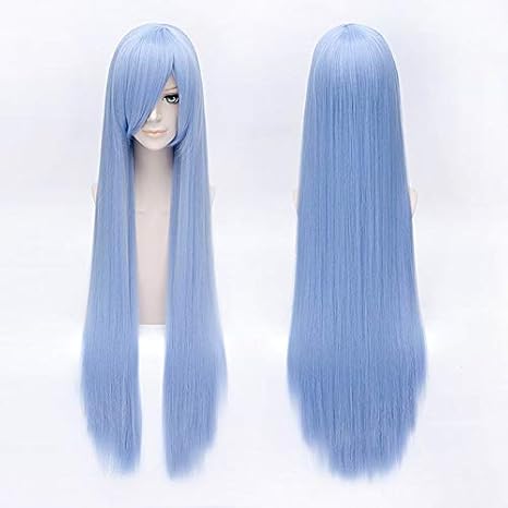 Amazon Junww 100cm家庭教師ヒットマンreborn ブルーベルコスプレブルーウィッグブルーベルブルーヘアあかめがキル エスデスブルーウィッグ コスプレ 仮装 通販