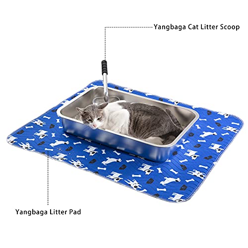 Yangbaga Stainless Steel Litter Box for Cat and Rabbit,Odor Control