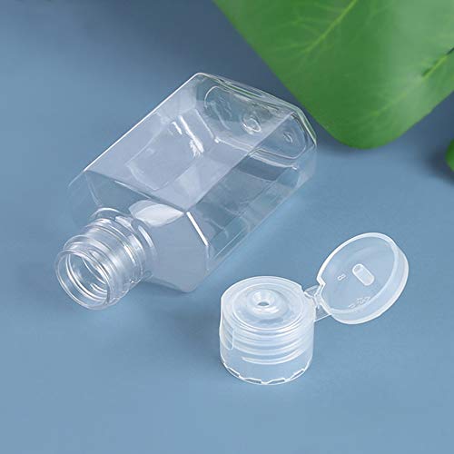 30 Pack 2 Oz Clear Plastic Refillable FlipTop Bottles,Mini Travel