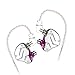 IEM Earbuds Headphones, KZ ZSN Hybrid Driver in-Ear Headphones/HiFi Noise-Isolating in Ear Monitor/Earphones with Detachable Tangle-Free Cable for Musicians (Without Microphone, Silver Purple)