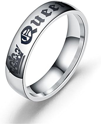 Couples Rings His or Hers Matching Set Titanium Wedding Engagement Bands comfort fit (Women, Silver, Size 7)