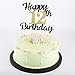LVEUD happy birthday cake topper Black Font Golden Numbers 12th birthday happy Cake Topper -Birthday Party Decorations (12th)