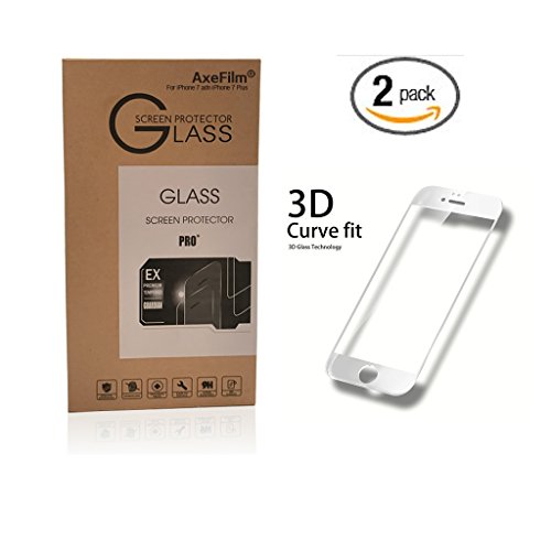 iPhone 6/6s and 6/6s Plus 3D Full Screen Screen Protector,3D Full Coverage Tempered Glass Screen Protector (2 Pack 6/6S Plus White)