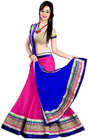Women's Net A-Line Lehenga Choli (Kedar_Colored_Free Size)