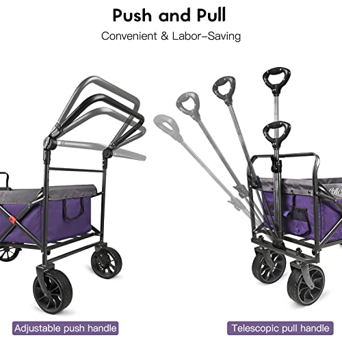 Collapsible Wagon, Wagons Carts Heavy Duty Foldable, Folding Wagon Cart