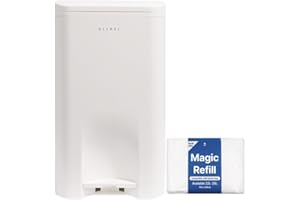 SENSE PICK ALLKEI 29L Odor Control Trash Can Diaper Pail, Nappy Bin, Adult Diaper, and Pet Waste Station Included 1 Refill Bag (White)