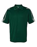 Adidas Golf A76 Climalite 3 stipe cuff Polo, Forest Green/White - M