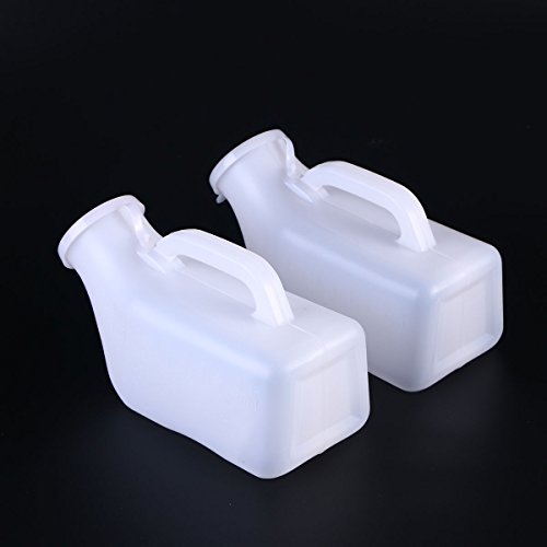 Healifty 2pcs 1000ml Travel Pee Urinal Portable Urinal Car Travel Camping Urine Bottle Emergency Toilet for Men