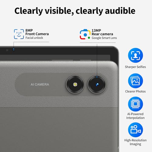 VekfulPC Android 16 Tablet 11 Inch Tablet, 24GB RAM (6+18GB Expansion) + 128GB ROM, Equipped With Gemini AI, Octa-Core T7250 Processor, 90Hz IPS Display, 8000mAh Battery,4-Year Warranty, Grey