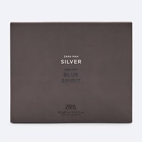 Zara Man Silver Blue Spirit Cologne for Men Fragrance Set EDT Eau De  Toilette 2x 90 ML FL OZ)