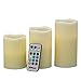 Top Race Flameless Candles Set of 3 Flickering LED Candles Real Wax Color Changing Candles Flameless Candle Lights Battery Operated with Remote & Timer – Set of 3