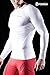 TSLA Men's UPF 50+ Compression Shirts, Cool Dry Long Sleeve Athletic Tops, Sports Baselayer Workout Shirt, Zero White, Medium