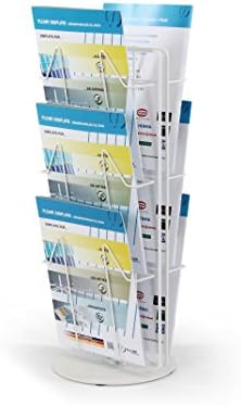 FLUHR Display A4 Landscape Literature Stand Take 6 Counter Display Stand for Brochures Catalogues 6x, White