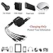 CKCOCO Multi USB Charger Cable Retractable (2Pack 1.2M/3.93FT) 4 in 1 Multiple Charging Cord Adapter with 8Pin/Type-C/Micro USB x2 Connectors for Cell Phones Tablets Universal Use (Charging Only)