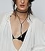Tube on the Ends Black Faux Suede Wrap Choker Long Necklace, 60