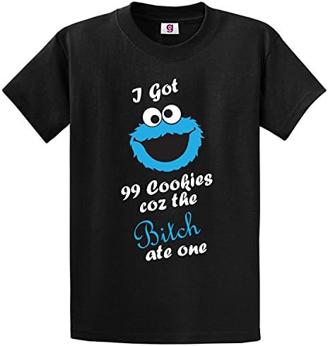 gi Graphic ImpactGraphic Impact Cookie Funny Monster 99 Cookies Funny Rude Bit Ch Ate One Unisex T-Shirt (Black, Small)
