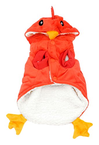 SMALLLEE_LUCKY_STORE Small Dog Chick Costume Fancy Dress Pajamas for 20 lb Cats and Dog Puppy