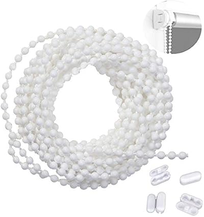 First Blinds 4.5mm Beaded Chain Cord for Roller Romans White Plastic