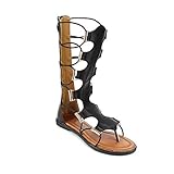 GB67 Girl's Mid-Calf Gladiator Strappy Thong Sandals