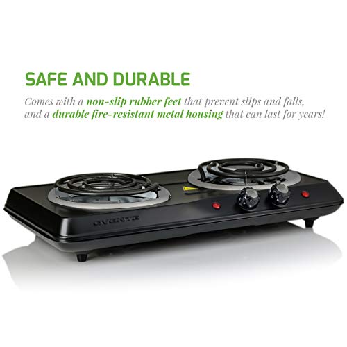 Ovente-Electric-Double-Coil-Burner-6-Inch-Hot-Plate-with-Fire-Resistant-Metal-Housing-and-Adjustable-Temperature-Control-1000-Watts-Indicator-Light-Portable-Non-Slip-Rubber-Feet-Black-BGC102B