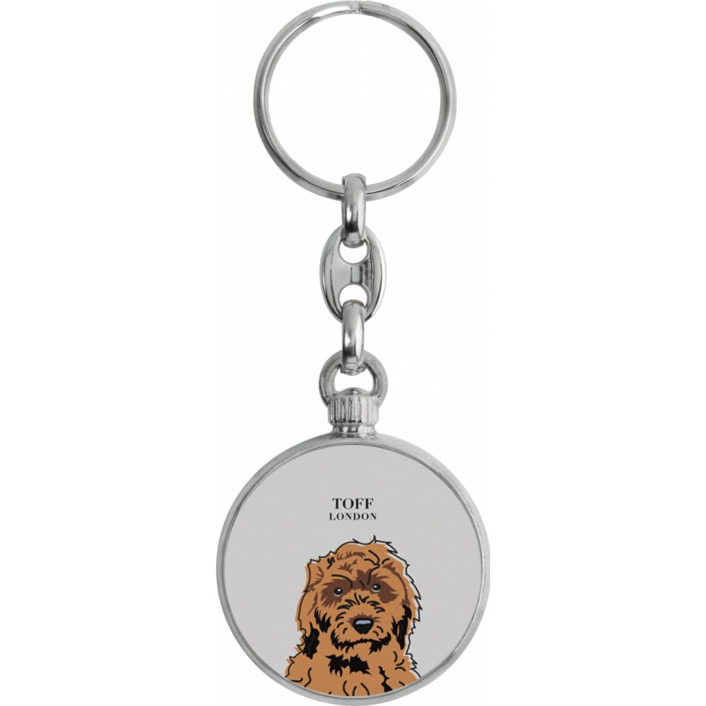 Toff London Brown Cockapoo Dog Head Keyring