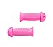 GreenCycle Grips for Kids Bikes, Balance Bikes and Scooters Soft and Comfortable with Protective bar Ends (Pink)