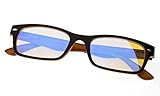 Reduce Eyestrain,Anti Blue Rays,UV Protection Computer Reading Glasses(Black-Yellow,Amber Tinted Lenses) +1.5