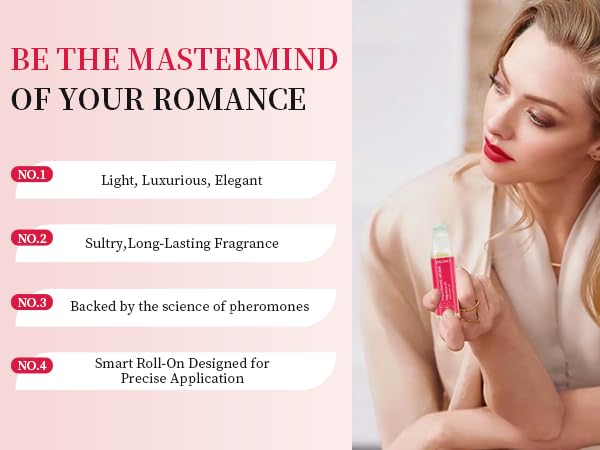 Roll-On Pheromone Perfume for Women, rollerball perfume, travel perfume, clean perfume Long-Lasting Pheromone-Infused Essential Oil - 0.34 fl.oz (10mL)