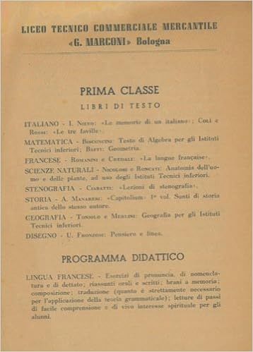 Libri Di Testo E Programma Didattico Prima Seconda Terza