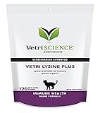 VetriScience Laboratories Vetri Lysine Plus, Immune Support Supplement for Cats, 120 Bite Sized Chews
